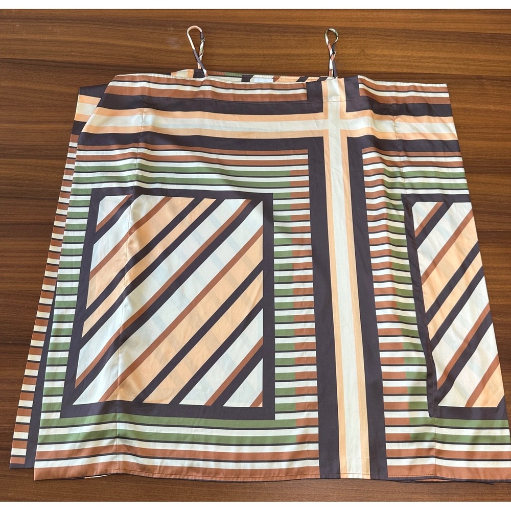 MISA Los Angeles Mayam Draped Geometric Mini Dress L Brown Green Festival Resort - Picture 6 of 12